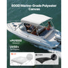 VEVOR 3 Bow Boat Bimini Tops, 600D Polyester Canopy with Aluminum Alloy Frame, Waterproof & Sun Shade Boat Awning Canopy with Storage Bag, 2 Support Poles, 4 Straps, 6'Lx(61"-66")Wx46"H, Light Grey