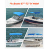 VEVOR 3 Bow Boat Bimini Tops, 600D Polyester Canopy with Aluminum Alloy Frame, Waterproof & Sun Shade Boat Awning Canopy with Storage Bag, 2 Support Poles, 4 Straps, 6'Lx(67"-72")Wx46"H, Pacific Blue