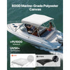 VEVOR 3 Bow Boat Bimini Tops, 600D Polyester Canopy with Aluminum Alloy Frame, Waterproof & Sun Shade Boat Awning Canopy with Storage Bag, 2 Support Poles, 4 Straps, 72"Lx(73"-78")Wx46"H, Light Grey