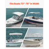 VEVOR 3 Bow Boat Bimini Tops, 600D Polyester Canopy with Aluminum Alloy Frame, Waterproof & Sun Shade Boat Awning Canopy with Storage Bag, 2 Support Poles, 4 Straps, 72"Lx(73"-78")Wx46"H, Light Grey