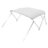 VEVOR 3 Bow Boat Bimini Tops, 600D Polyester Canopy with Aluminum Alloy Frame, Waterproof & Sun Shade Boat Awning Canopy with Storage Bag, 2 Support Poles, 4 Straps, 72"Lx(73"-78")Wx46"H, Light Grey