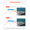 VEVOR 3 Bow Boat Bimini Tops, 600D Polyester Canopy with Aluminum Alloy Frame, Waterproof & Sun Shade Boat Awning Canopy with Storage Bag, 2 Support Poles, 4 Straps, 72"Lx(79"-84")Wx46"H, Pacific Blue