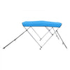VEVOR 3 Bow Boat Bimini Tops, 600D Polyester Canopy with Aluminum Alloy Frame, Waterproof & Sun Shade Boat Awning Canopy with Storage Bag, 2 Support Poles, 4 Straps, 72"Lx(79"-84")Wx46"H, Pacific Blue