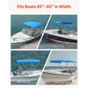 VEVOR 3 Bow Boat Bimini Tops, 600D Polyester Canopy with Aluminum Alloy Frame, Waterproof & Sun Shade Boat Awning Canopy with Storage Bag, 2 Support Poles, 4 Straps, 72"Lx(85"-90")Wx46"H, Pacific Blue