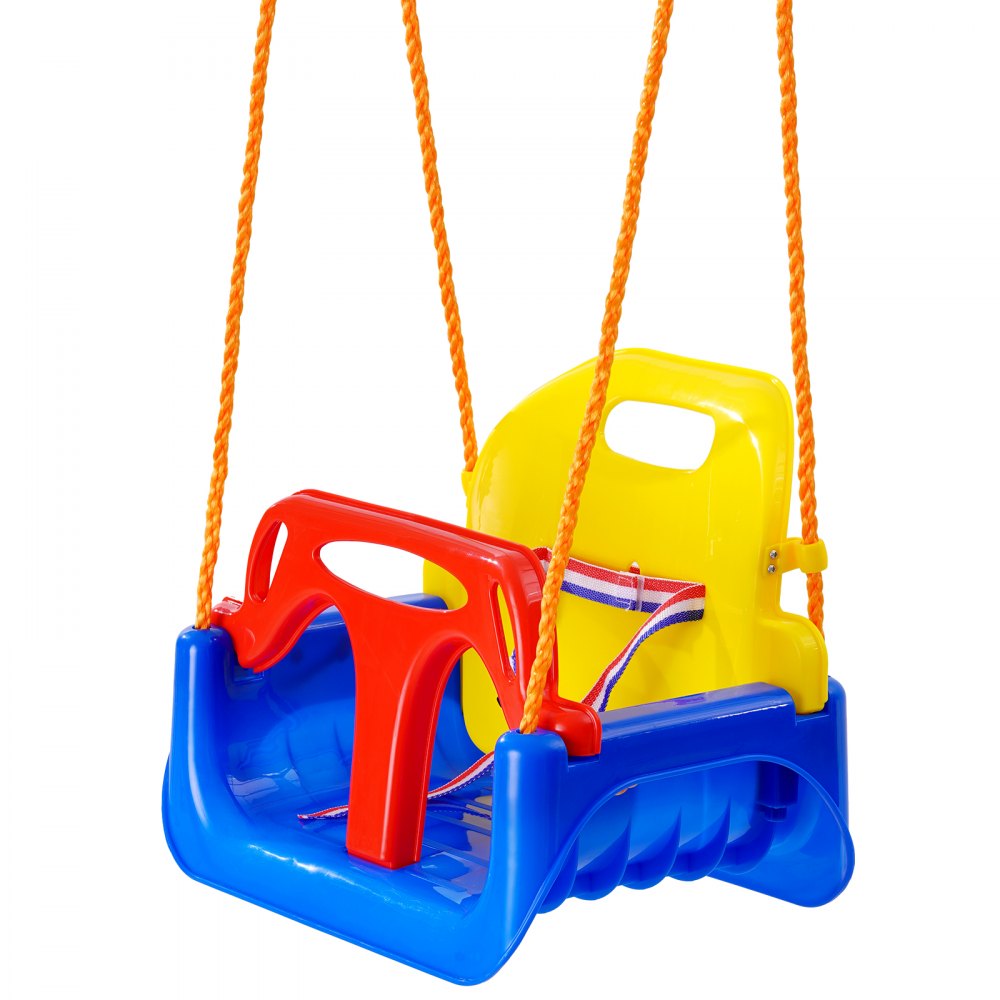 VEVOR 3-in-1 Toddler Swing Seat, 200 lbs Weight Capacity Baby Swing Seat, with Adjustable Ropes and Snap Hooks, Snug & Secure Detachable Infants to Teens Kids Swing Seat, for Outdoor and Indoor