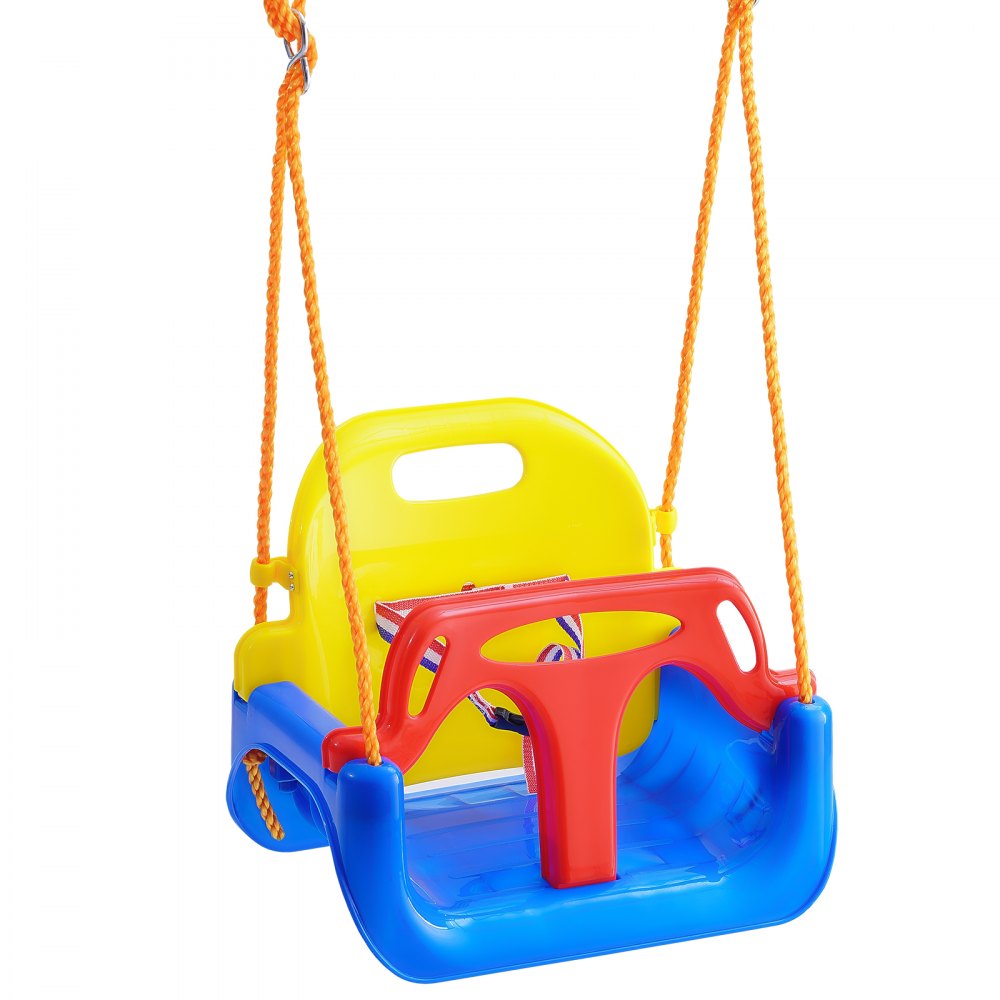 VEVOR 3-in-1 Toddler Swing Seat, 200 lbs Weight Capacity Baby Swing Seat, with Adjustable Ropes and Snap Hooks, Snug & Secure Detachable Infants to Teens Kids Swing Seat, for Outdoor and Indoor