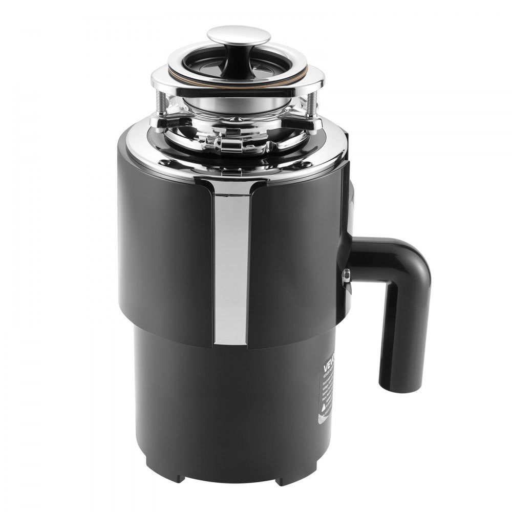 VEVOR Food Waste Garbage Disposal, 3/4HP 1500RPM AC Motor, Continuous Feed Kitchen Sink Garbage Disposer, 3-Bolt Mount Food Waste Grinding System with Splash Guard & Power Cord for Kitchens