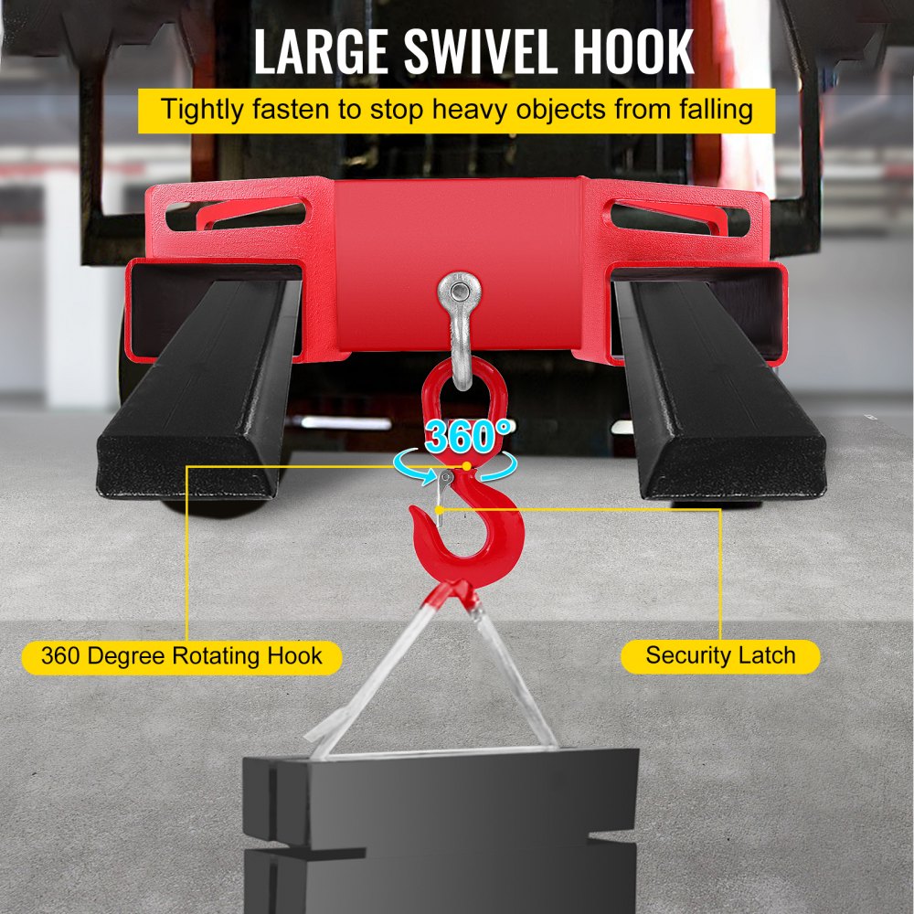 3 Tonne Large Forklift Lifting Hook Attachment 3000kg Telehandler Crane Jib Test Cert