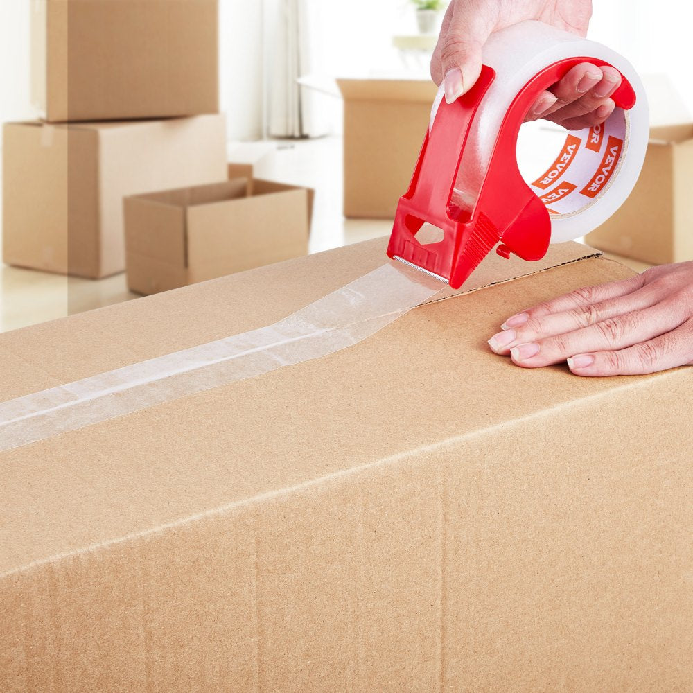 VEVOR Clear Packing Tape, 3 inches Core, 12 Rolls 1.88 Inches x 65 Yards Packing Tape with Dispenser, 2.7 Mil Heavy Duty Packaging Tape Designed for Moving, Storage and Packing, Shipping and Mailing