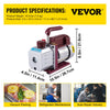 VEVOR Vacuum Pump 4.5CFM Vacuum Pump HVAC Single-Stage Rotary Vane Vacuum Pump 1/3HP 5PA Ultimate Air Conditioning Refrigerant Vacuum Pump