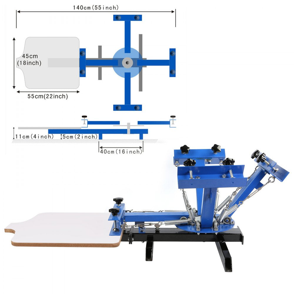 VEVOR 4 Color 1 Station Silk Screen Printing Press Printer Flash Dryer With Electrical Heating