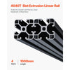 VEVOR 4PCS 39.4 in (1000mm) T Slot 4040 Aluminum Extrusion Profile, European Standard Anodized Linear Rail, High-Strength Extruded Aluminum Rail for 3D Printer, CNC Machine DIY, Laser Engraving, Black