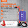 VEVOR 10Gal/40L Sandblaster Equipped with Nozzle Shut-Off Valve Pressure Gauge Ceramic Nozzle 2.5m Hose Filling Funnel Watertrap 6\" Rubber Wheels Grit Power Sand Blasters Portable Sandblasting Equipm