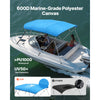 VEVOR 4 Bow Boat Bimini Tops, 600D Polyester Canopy with Aluminum Alloy Frame, Waterproof & Sun Shade Boat Awning Canopy with Storage Bag, 2 Support Poles, 4 Straps, 8'Lx(91"-96")Wx54"H, Pacific Blue