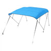 VEVOR 4 Bow Boat Bimini Tops, 600D Polyester Canopy with Aluminum Alloy Frame, Waterproof & Sun Shade Boat Awning Canopy with Storage Bag, 2 Support Poles, 4 Straps, 8'Lx(91"-96")Wx54"H, Pacific Blue