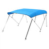 VEVOR 4 Bow Boat Bimini Tops, 600D Polyester Canopy with Aluminum Alloy Frame, Waterproof & Sun Shade Boat Awning Canopy with Storage Bag, 2 Support Poles, 4 Straps, 96"Lx(79"-84")Wx54"H, Pacific Blue