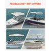 VEVOR 4 Bow Boat Bimini Tops, 600D Polyester Canopy with Aluminum Alloy Frame, Waterproof & Sun Shade Boat Awning Canopy with Storage Bag, 2 Support Poles, 4 Straps, 96"Lx(85"-90")Wx54"H, Light Grey
