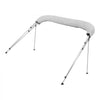 VEVOR 4 Bow Boat Bimini Tops, 600D Polyester Canopy with Aluminum Alloy Frame, Waterproof & Sun Shade Boat Awning Canopy with Storage Bag, 2 Support Poles, 4 Straps, 96"Lx(85"-90")Wx54"H, Light Grey