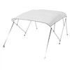 VEVOR 4 Bow Boat Bimini Tops, 600D Polyester Canopy with Aluminum Alloy Frame, Waterproof & Sun Shade Boat Awning Canopy with Storage Bag, 2 Support Poles, 4 Straps, 96"Lx(85"-90")Wx54"H, Light Grey
