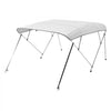 VEVOR 4 Bow Boat Bimini Tops, 600D Polyester Canopy with Aluminum Alloy Frame, Waterproof & Sun Shade Boat Awning Canopy with Storage Bag, 2 Support Poles, 4 Straps, 96"Lx(85"-90")Wx54"H, Light Grey