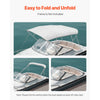VEVOR 4 Bow Boat Bimini Tops, 600D Polyester Canopy, Waterproof & Sun Protection Boat Awning Canopy with Storage Bag, Bimini Top Replacement, 96"Lx(91"-96")W, Light Grey (Support Frame Not Included)