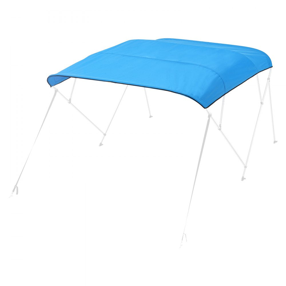 VEVOR 4 Bow Boat Bimini Tops, 600D Polyester Canopy, Waterproof & Sun Protection Boat Awning Canopy with Storage Bag, Bimini Top Replacement, 96"Lx(97"-103")W Pacific Blue (Support Frame Not Included)