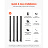 VEVOR 4-Pack Cable Railing Post, 36x2x2 In Horizontal-Hole Deck Railing Post with Pre-Drilled Holes, Stainless Steel Cable Rail Post with Horizontal and Curved Bracket, Black, 4JZLGZXHS914MY65M001V0