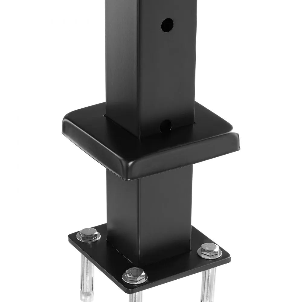 VEVOR 4-Pack Cable Railing Post, 36x2x2 In Horizontal-Hole Deck Railing Post with Pre-Drilled Holes, Stainless Steel Cable Rail Post with Horizontal and Curved Bracket, Black, 4JZLGZXHS914MY65M001V0