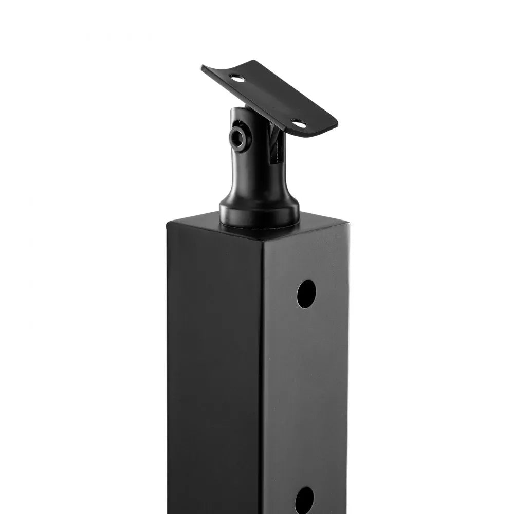VEVOR 4-Pack Cable Railing Post, 36x2x2 In Horizontal-Hole Deck Railing Post with Pre-Drilled Holes, Stainless Steel Cable Rail Post with Horizontal and Curved Bracket, Black, 4JZLGZXHS914MY65M001V0