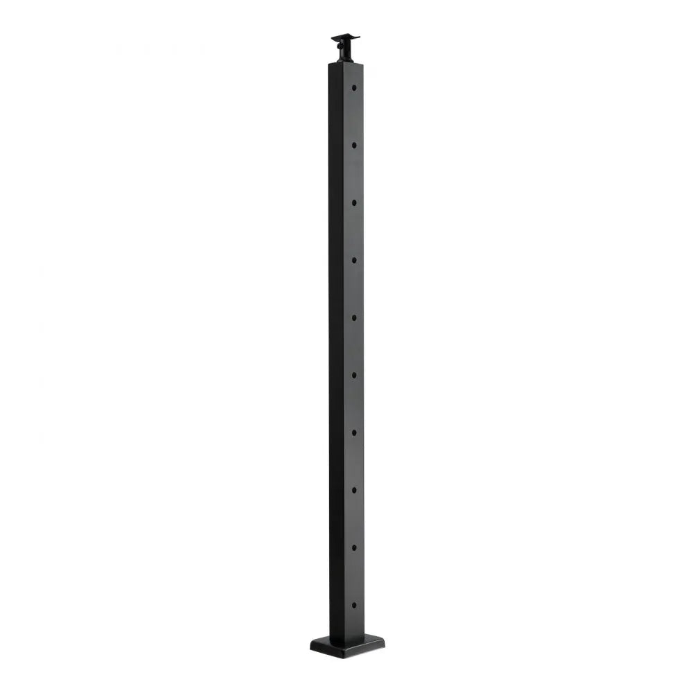 VEVOR 4-Pack Cable Railing Post, 36x2x2 In Horizontal-Hole Deck Railing Post with Pre-Drilled Holes, Stainless Steel Cable Rail Post with Horizontal and Curved Bracket, Black, 4JZLGZXHS914MY65M001V0