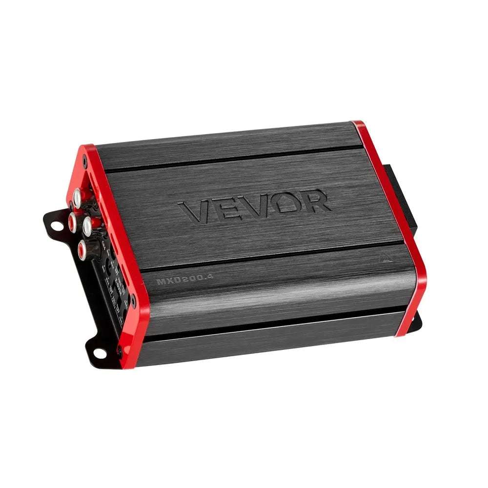 VEVOR 4 Channel Car Audio Amplifier 2 Ohm Stable Bridgeable Class D Full Range Amp Max Power 4 x 120W @ 4 Ohm / 4 x 200W @ 2 Ohm for Car SUV Truck Off-Road
