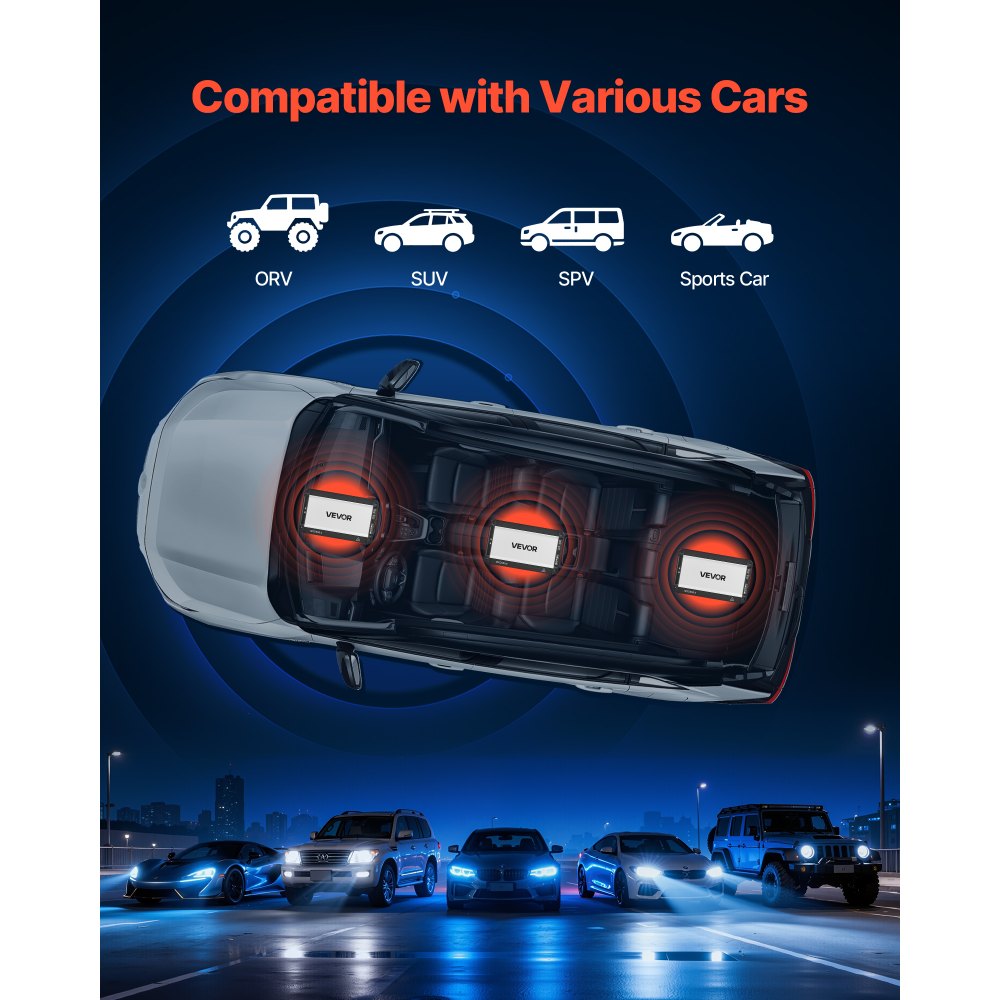 VEVOR 4 Channel Car Audio Amplifier 2 Ohm Stable Bridgeable Class D Full Range Amp Max Power 4 x 420W @ 4 Ohm / 4 x 600W @ 2 Ohm for Car SUV Truck Off-Road