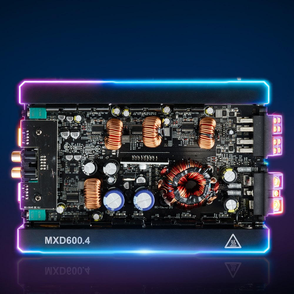 VEVOR 4 Channel Car Audio Amplifier 2 Ohm Stable Bridgeable Class D Full Range Amp Max Power 4 x 420W @ 4 Ohm / 4 x 600W @ 2 Ohm for Car SUV Truck Off-Road