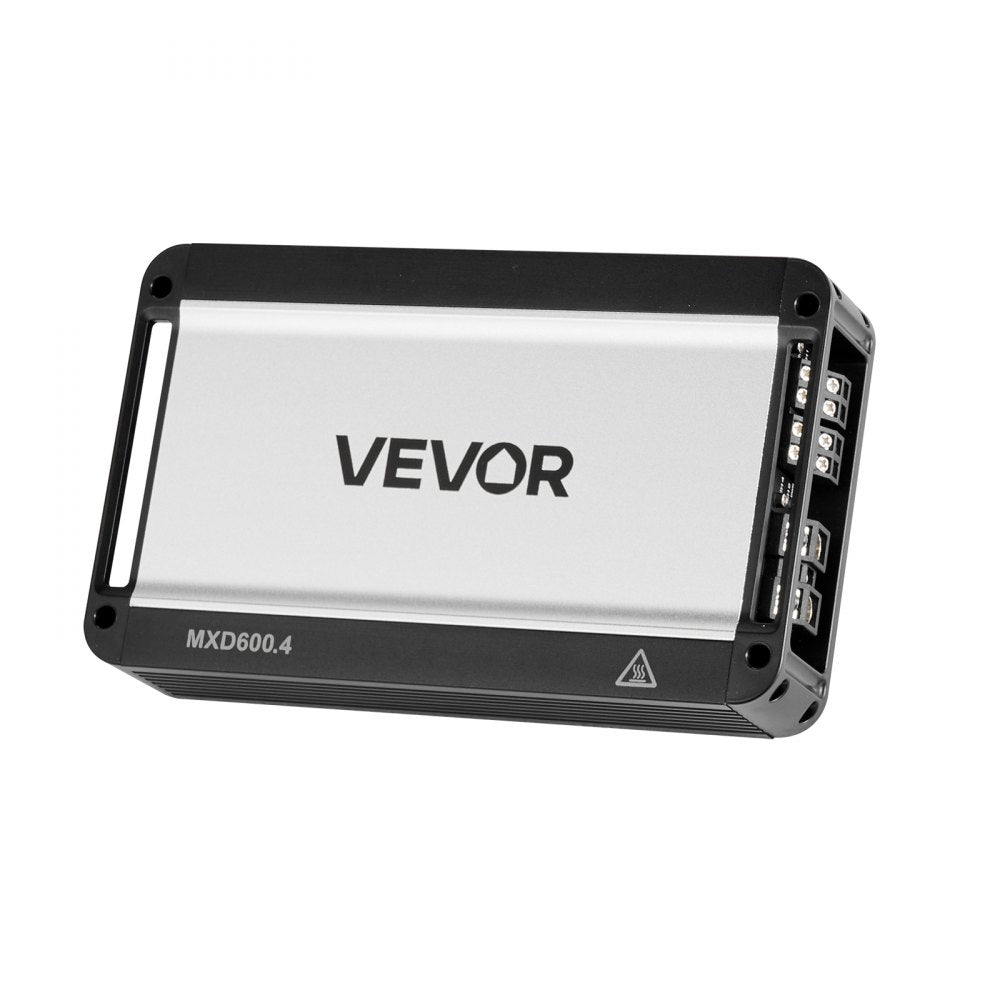 VEVOR 4 Channel Car Audio Amplifier 2 Ohm Stable Bridgeable Class D Full Range Amp Max Power 4 x 420W @ 4 Ohm / 4 x 600W @ 2 Ohm for Car SUV Truck Off-Road