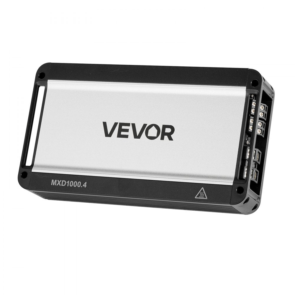 VEVOR 4 Channel Car Audio Amplifier 2 Ohm Stable Bridgeable Class D Full Range Amp Max Power 4 x 500W @ 4 Ohm / 4 x 1000W @ 2 Ohm for Car SUV Truck Off-Road