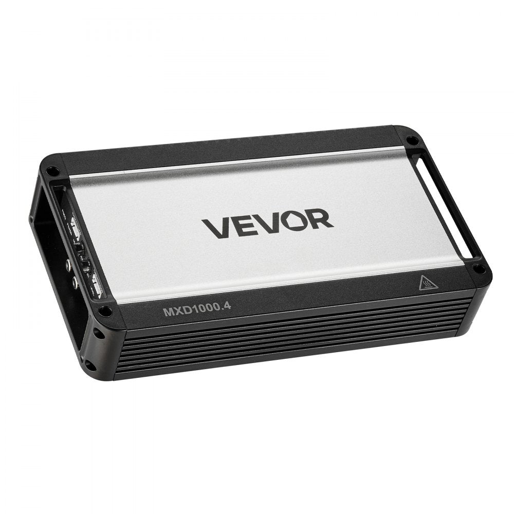 VEVOR 4 Channel Car Audio Amplifier 2 Ohm Stable Bridgeable Class D Full Range Amp Max Power 4 x 500W @ 4 Ohm / 4 x 1000W @ 2 Ohm for Car SUV Truck Off-Road