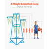 VEVOR Kids Basketball Hoop, 4-Hoop Child Basketball Hoops, Portable Basketball Stand with Adjustable Heights and 3 Balls, Indoor and Outdoor Basketball Toy Set for Children of All Ages, Boys & Girls