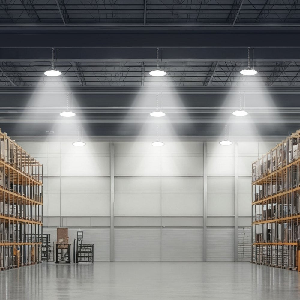VEVOR 10 Pack LED High Bay Lights 5000K 150W 21000LM Super Bright UFO Light, Warehouse Shop Use, IP65 Waterproof, 100-277V Wide Voltage, Aluminum Alloy, for Workshop Factory Gym Garage Barn, Black