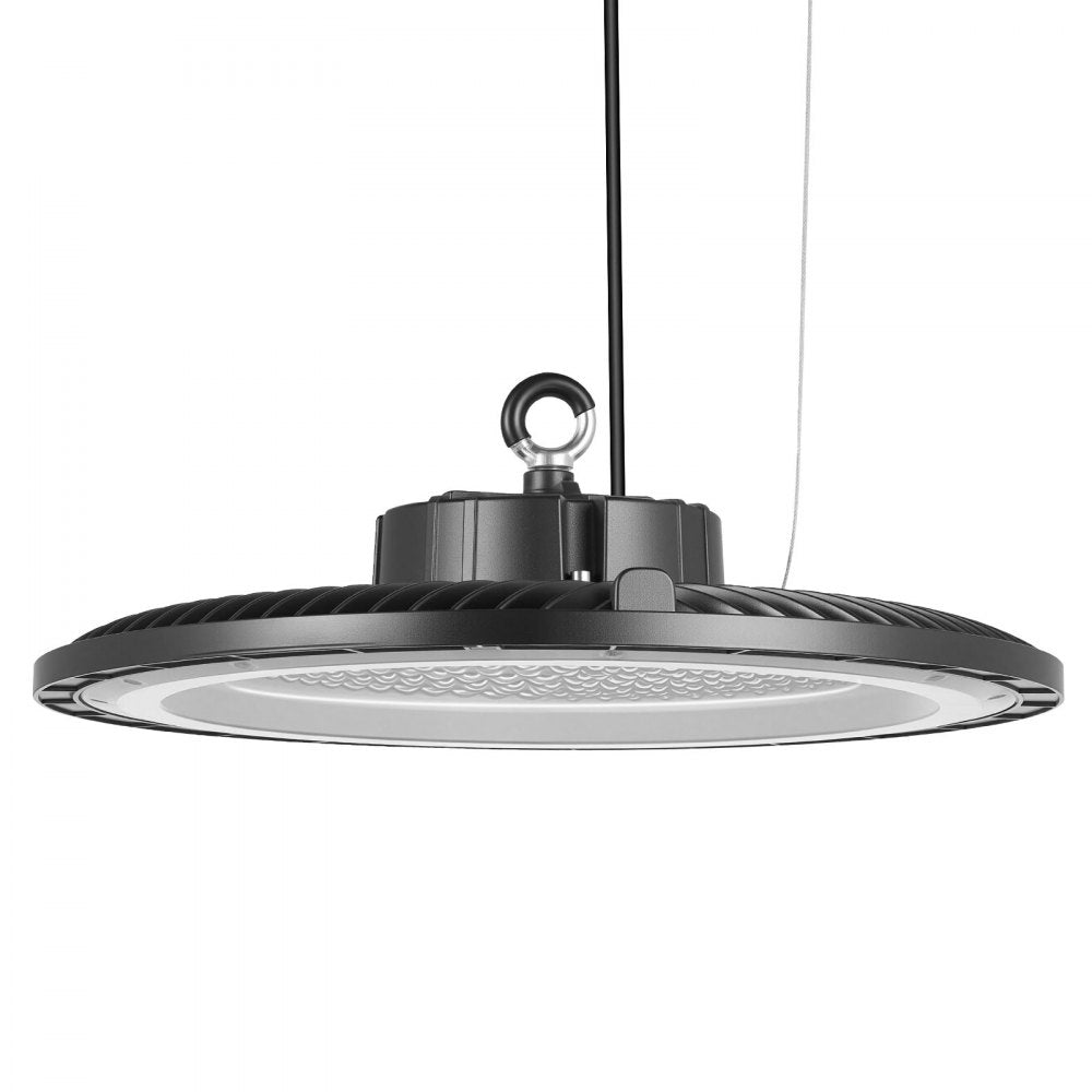 VEVOR 10 Pack LED High Bay Lights 5000K 150W 21000LM Super Bright UFO Light, Warehouse Shop Use, IP65 Waterproof, 100-277V Wide Voltage, Aluminum Alloy, for Workshop Factory Gym Garage Barn, Black