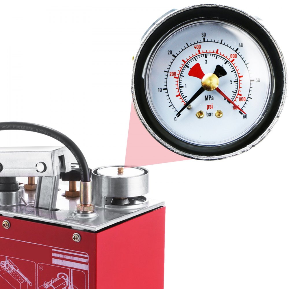 VEVOR Hydraulic Pressure Test Pump 50 Bar 725 PSI 3 Gallon Tank 45ML 1/2" BSP