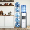 VEVOR 5 Tiers Water Jug Holder, 5 Gallon Water Bottle Holder, Single Row Water Bottle Rack for 5 Bottles, Heavy Duty Water Jug Rack for Kitchen, Office, Living Room, Silver