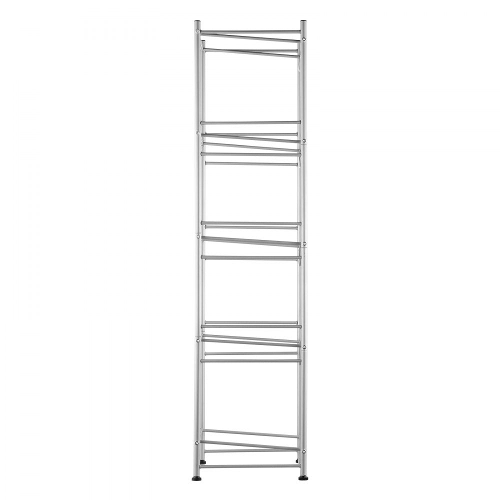 VEVOR 5 Tiers Water Jug Holder, 5 Gallon Water Bottle Holder, Single Row Water Bottle Rack for 5 Bottles, Heavy Duty Water Jug Rack for Kitchen, Office, Living Room, Silver
