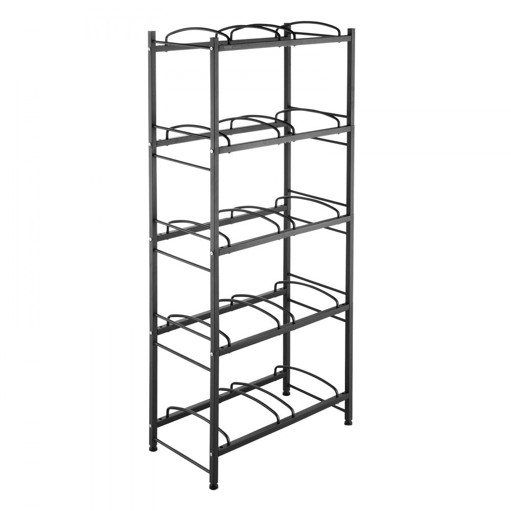 VEVOR 5 Tiers Water Jug Holder, 5 Gallon Water Bottle Holder, Double Row Water Bottle Rack for 10 Bottles, Heavy Duty Water Jug Rack for Kitchen, Office, Living Room, Black