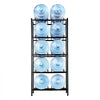 VEVOR 5 Tiers Water Jug Holder, 5 Gallon Water Bottle Holder, Double Row Water Bottle Rack for 10 Bottles, Heavy Duty Water Jug Rack for Kitchen, Office, Living Room, Black