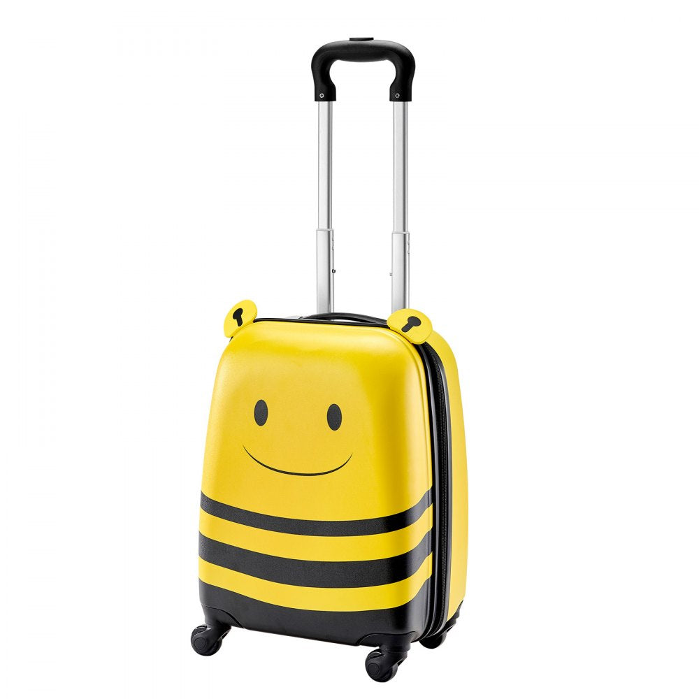 VEVOR Kids Luggage Set, 5 Piece, 18 Inch Hardside Rolling Wheels Suitcase with Backpack & U-shape Pillow, Bee Kids Carry on Luggage Set, Holiday Birthday Gift for Girls Boys, Airline Approved