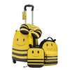 VEVOR Kids Luggage Set, 5 Piece, 18 Inch Hardside Rolling Wheels Suitcase with Backpack & U-shape Pillow, Bee Kids Carry on Luggage Set, Holiday Birthday Gift for Girls Boys, Airline Approved
