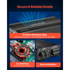VEVOR Car Audio Amplifier, 5-Channel Bridgeable Car Amplifier, Multichannel Class D Stereo Amp, Max. 4 x 100W at 4 Ohms / 4 x 200W at 2 Ohms + 1 x 1000W at 2 Ohms / 1 x 500W at 4 Ohms, for Vehicles