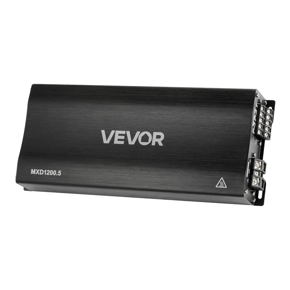 VEVOR Car Audio Amplifier, 5-Channel Bridgeable Car Amplifier, Multichannel Class D Stereo Amp, Max. 4 x 100W at 4 Ohms / 4 x 200W at 2 Ohms + 1 x 1000W at 2 Ohms / 1 x 500W at 4 Ohms, for Vehicles