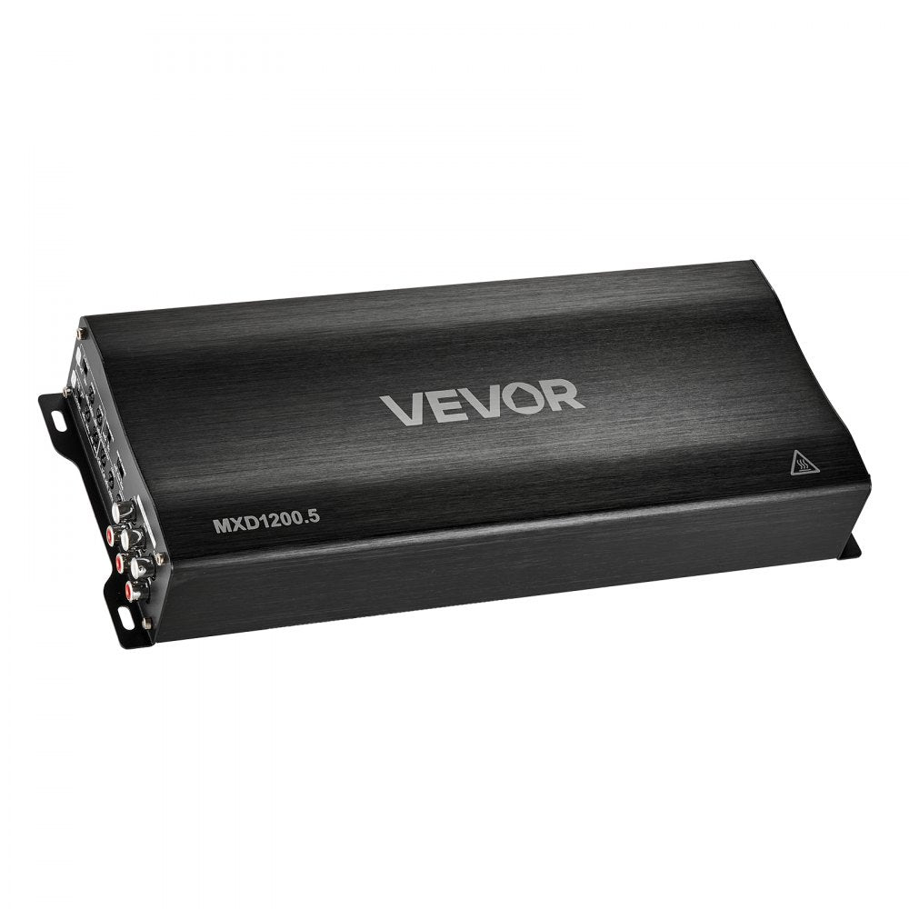 VEVOR Car Audio Amplifier, 5-Channel Bridgeable Car Amplifier, Multichannel Class D Stereo Amp, Max. 4 x 100W at 4 Ohms / 4 x 200W at 2 Ohms + 1 x 1000W at 2 Ohms / 1 x 500W at 4 Ohms, for Vehicles