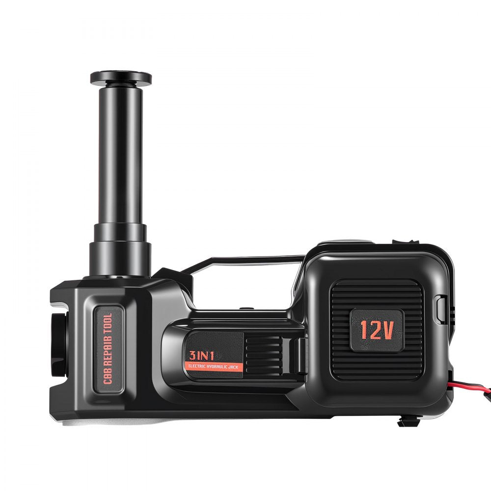 VEVOR Electric Car Jack, 5 Ton Hydraulic Jack Lift with Built-in Air Pump, 12V Car Lift Floor Jack, 6.1-17.7 in Lift Height, Portable Tire Change Tool Inflator Pump with LED Light for SUV Sedan Pickup